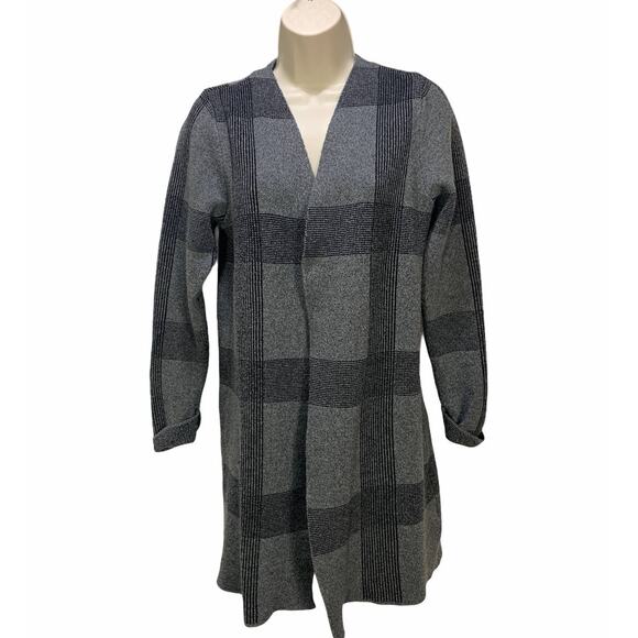 Apt 9 Womens Cardigan Long Sweater Medium Gray Open Front Pull On Long Sleeve - Picture 1 of 7